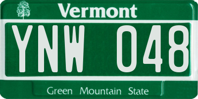 VT license plate YNW048