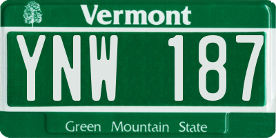 VT license plate YNW187