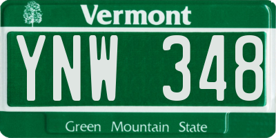 VT license plate YNW348