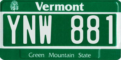 VT license plate YNW881
