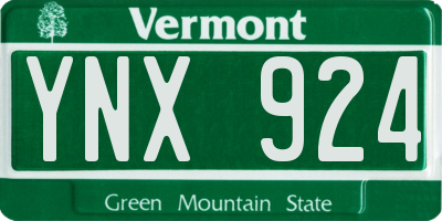 VT license plate YNX924