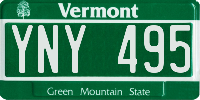 VT license plate YNY495