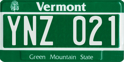 VT license plate YNZ021
