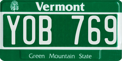 VT license plate YOB769