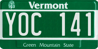 VT license plate YOC141