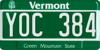 VT license plate YOC384