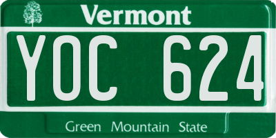 VT license plate YOC624