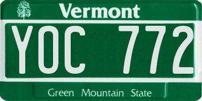 VT license plate YOC772