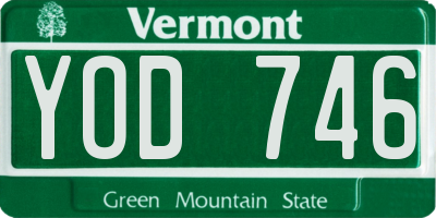 VT license plate YOD746