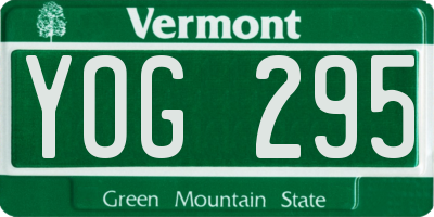 VT license plate YOG295