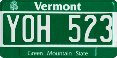 VT license plate YOH523