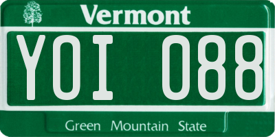 VT license plate YOI088