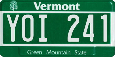 VT license plate YOI241