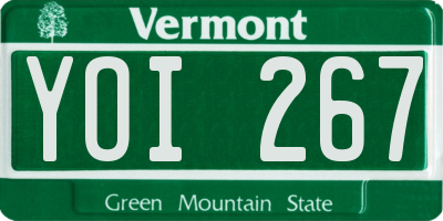 VT license plate YOI267