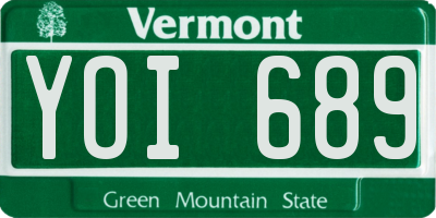 VT license plate YOI689