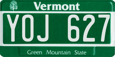 VT license plate YOJ627