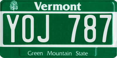 VT license plate YOJ787