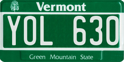 VT license plate YOL630