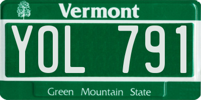VT license plate YOL791