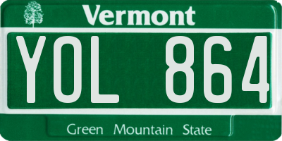 VT license plate YOL864