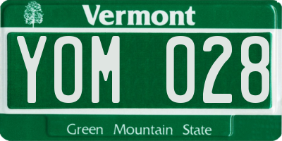 VT license plate YOM028