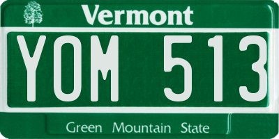 VT license plate YOM513