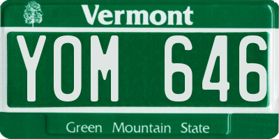 VT license plate YOM646