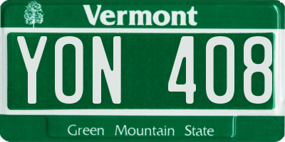 VT license plate YON408