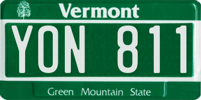 VT license plate YON811