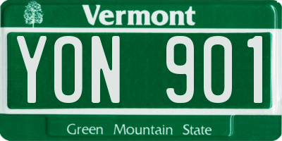 VT license plate YON901
