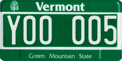 VT license plate YOO005