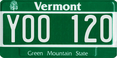 VT license plate YOO120
