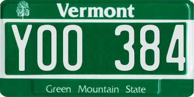 VT license plate YOO384