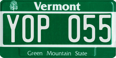 VT license plate YOP055