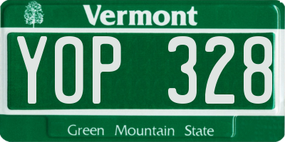 VT license plate YOP328
