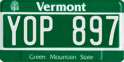 VT license plate YOP897