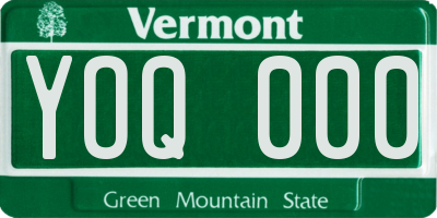 VT license plate YOQ000