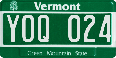 VT license plate YOQ024