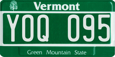 VT license plate YOQ095