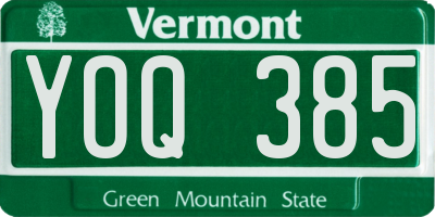 VT license plate YOQ385