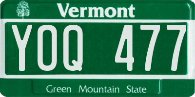 VT license plate YOQ477