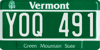 VT license plate YOQ491