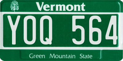 VT license plate YOQ564