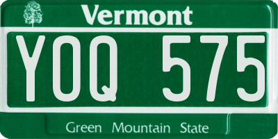 VT license plate YOQ575