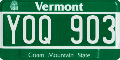 VT license plate YOQ903