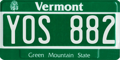 VT license plate YOS882
