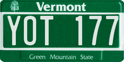VT license plate YOT177