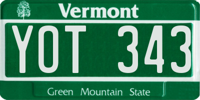 VT license plate YOT343