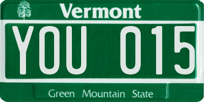 VT license plate YOU015