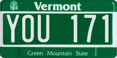 VT license plate YOU171
